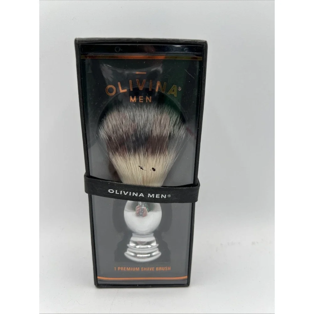 NEW Olivina Men Premium‎ Chrome Shave Brush Shaveware Pure Badger Hair NIB